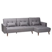 Baxton Studio Claire Contemporary Slate Fabric Upholstered Convertible Sleeper Sofa